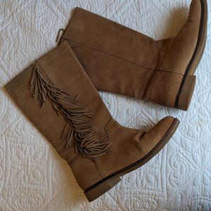 Lucky Brand Suede Fringe Boots